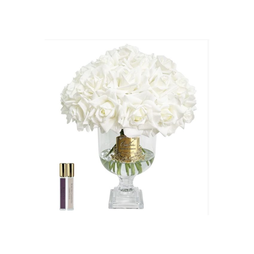 Versailles Rose Bouquet White Gold Badge